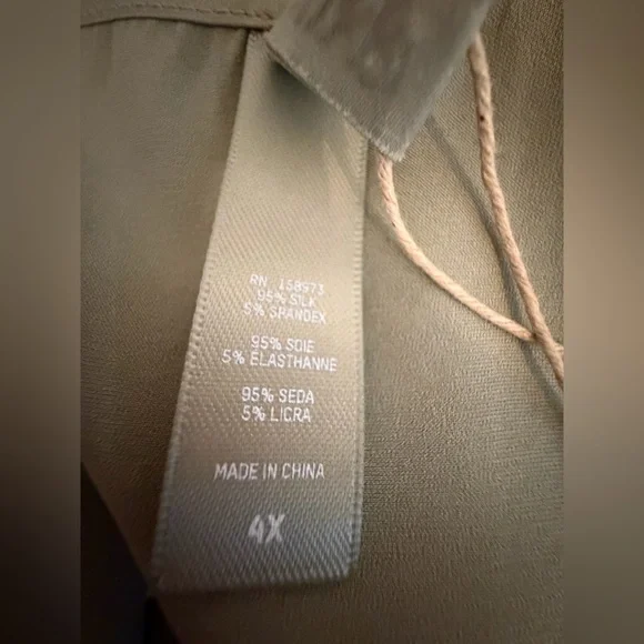 SKIMS 🌺 NEW! Silk Ruched Slip High Slit Shiny Gown Talc Green Plus Size 4X - Picture 7 of 8